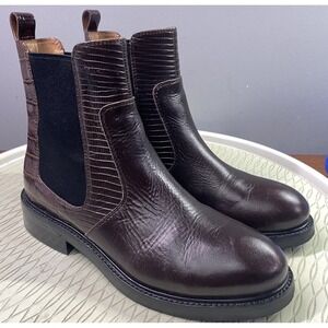 Jeffrey Campbell‎ Edmond Chelsea Women's leather Brown Angle Boots Sz. 7